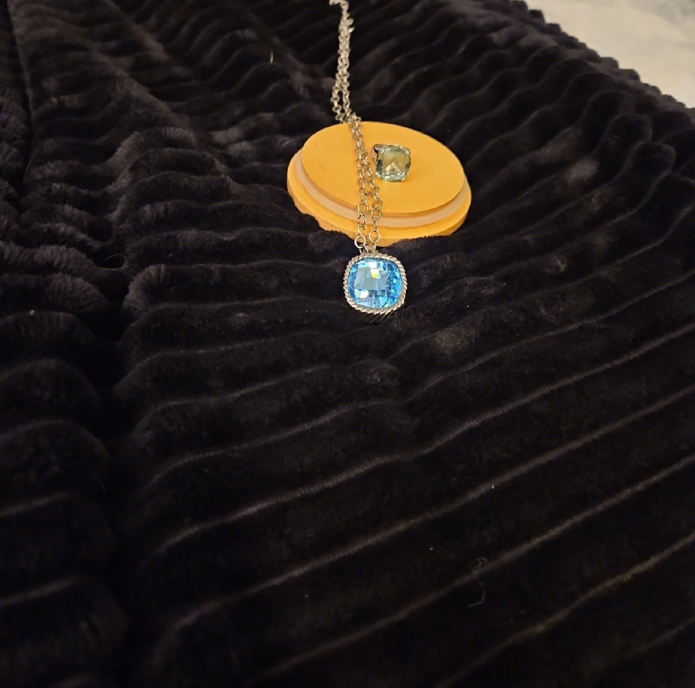 Blue Gem Necklace and Ring